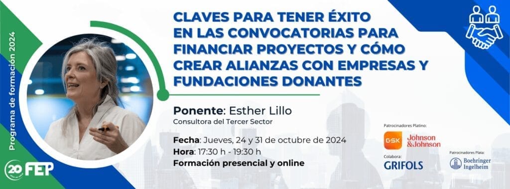 Formación «Claves de éxito en las convocatorias para financiar proyectos y cómo crear alianzas con donantes» 8 ester 1