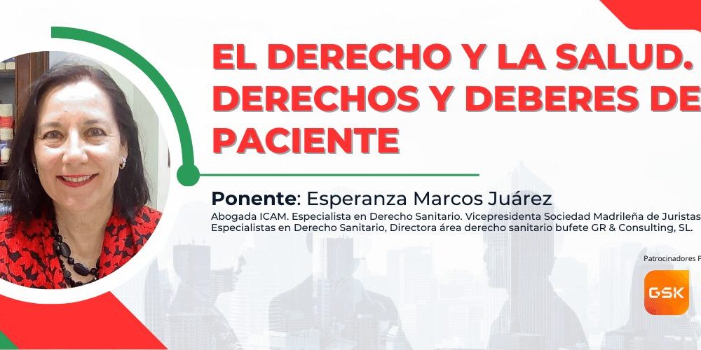 El Derecho y la Salud. PonenteEsperanza Marcos Juárez BANNER ACTUALIZADO FORO ESPAÑOL DE PACIENTES